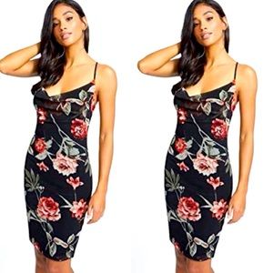 Floral Mesh Bodycon Dress